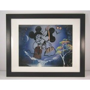 Mickey & Minnie Mouse True Love Original Custom Spray Art Signed By Artist